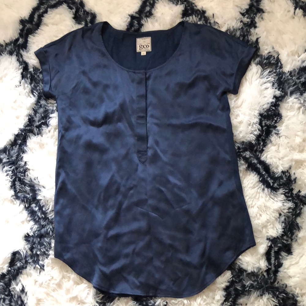 Blue Silk Blouse